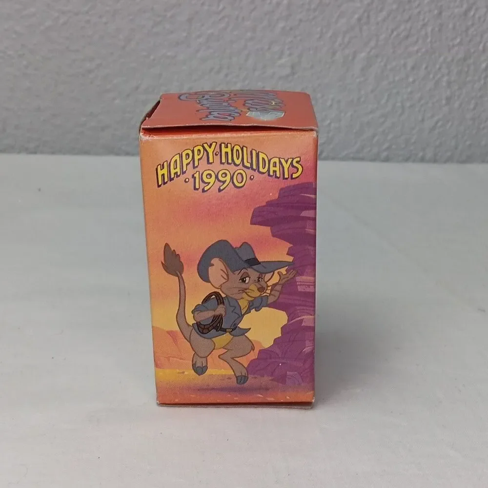 Vintage Disney Ornament 1990 Flocked Rescuers Down Under Miss Bianca 4 inch